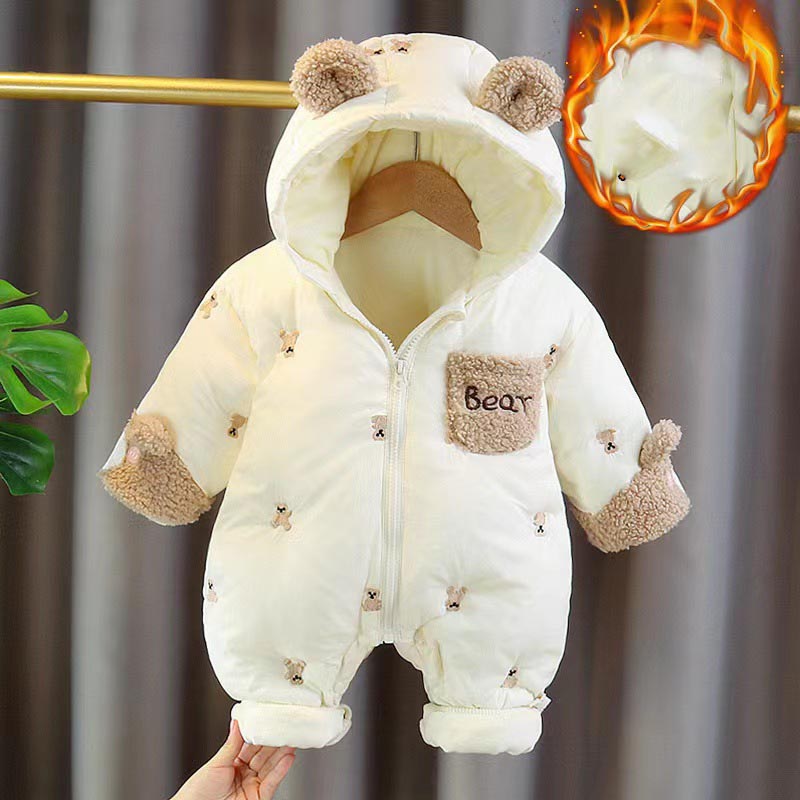 Cotton Baby Onesies Zipper - Zimowy kombinezon dla noworodka zagęszczony bawełniany