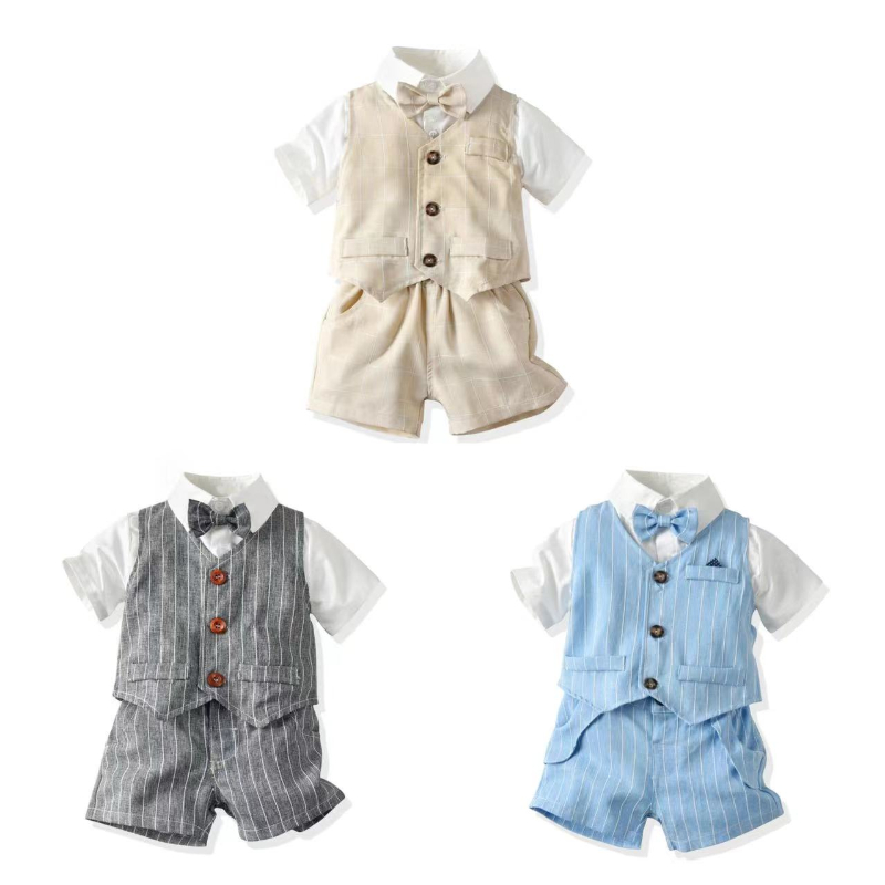 Baby Boy Suit Set Baptism - Niemowlę brytyjski dżentelmen strój chłopięcy ubrania
