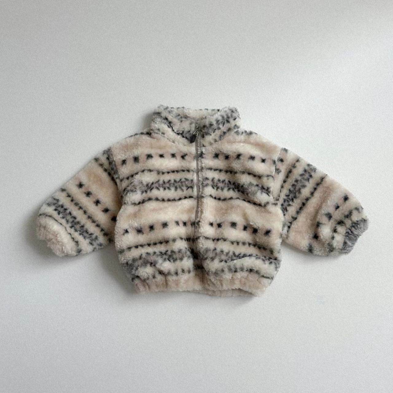 Toddler Boy Winter Fleece Jacket - Zimowy ciepły pluszowy płaszczyk dla niemowląt,