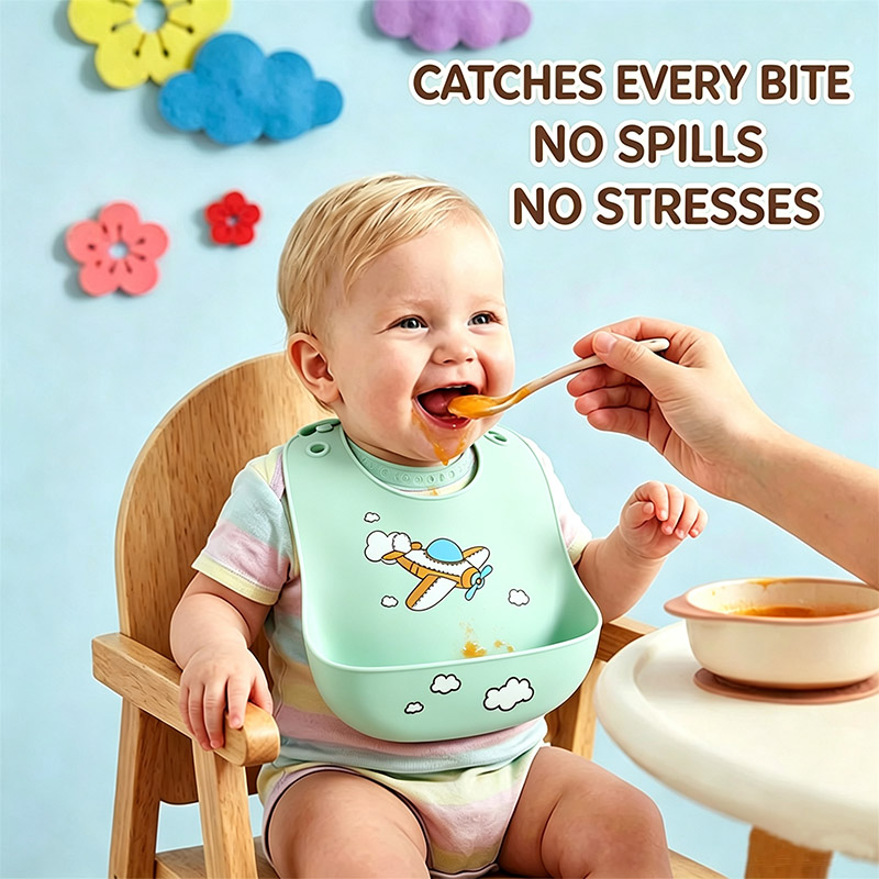 Waterproof Baby Bibs Silicone - Silikonowy śliniak dla niemowląt, wodoodporny śliniak