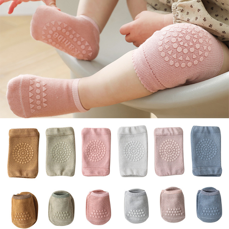 Unisex Baby Socks Non Slip - Bezpieczeństwo dziecięce nakolanniki zestaw skarpet antypoślizgowe