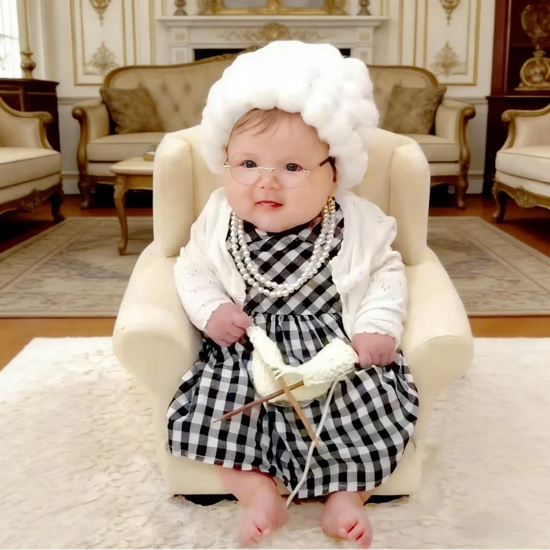 Infant Photography Props Outfit - Rekwizyty do sesji noworodkowej, strój babci