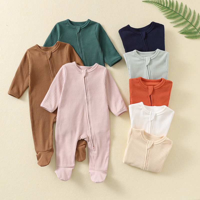 Cotton Baby Onesies Zipper - Body niemowlęce jesienno-zimowe, ubranka do raczkowania