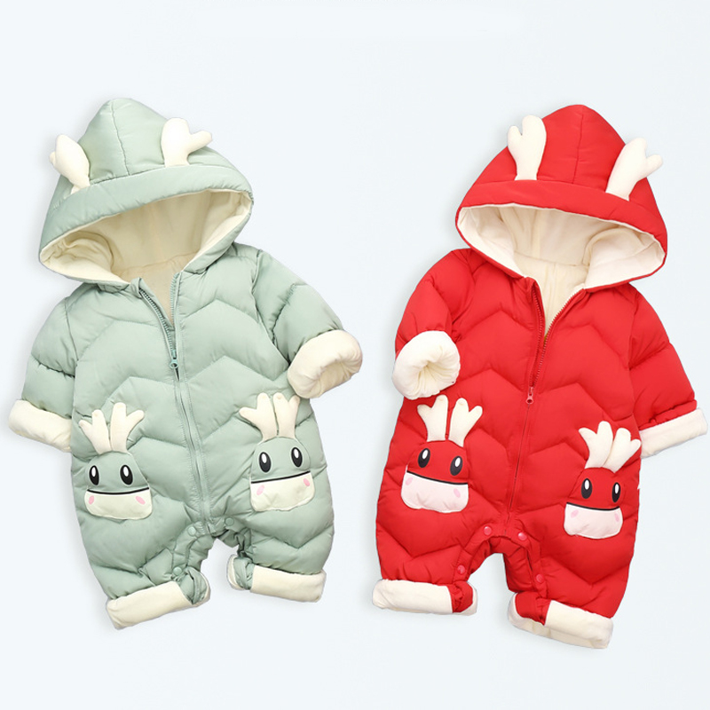 Cotton Baby Onesies Zipper - 1-3Y niemowlęce grube aksamitne pajacyki odzież