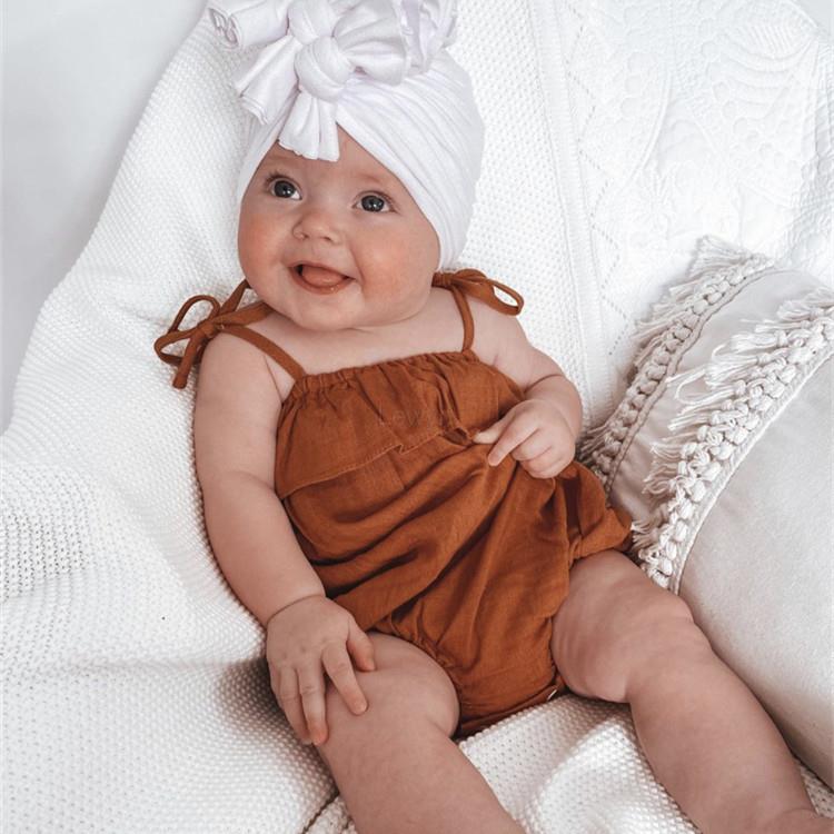 Letnia dziewczynka ubrania Rom – Baby Summer Linen Sleeveless Jumpsuit recenzja i cena
