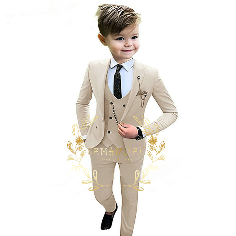Dzieci chłopcy beżowy kamizelk – Baby Boy Suit Set Baptism recenzja i cena