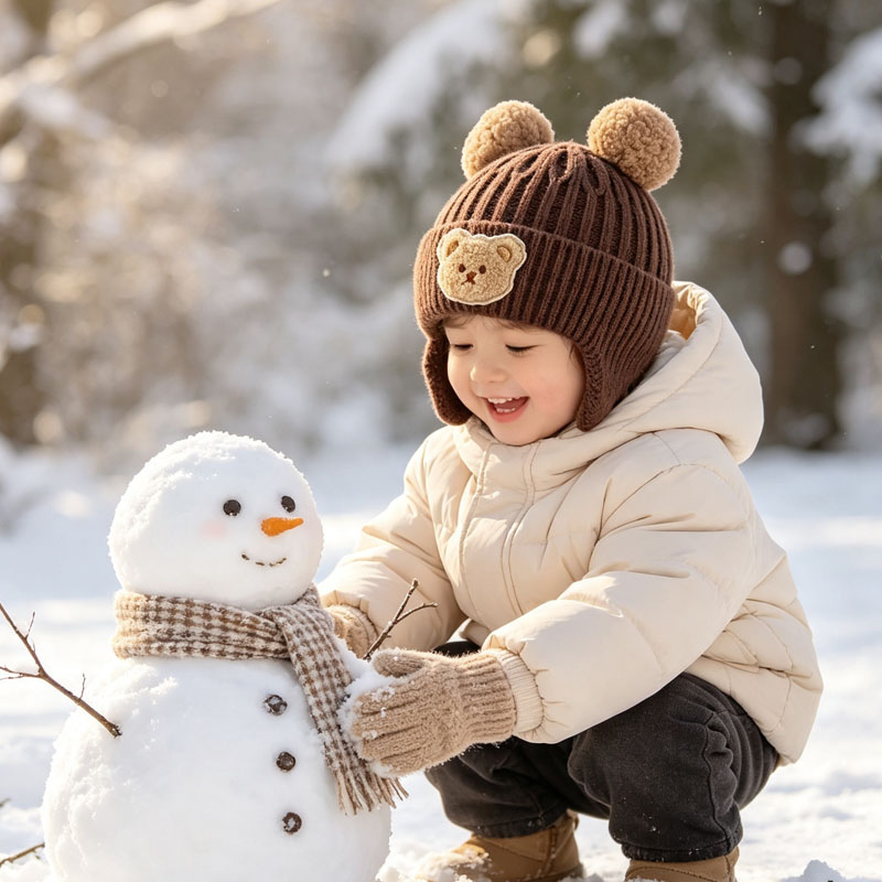 1-10 szt. Czapka zimowa z usza – Infant Beanie Hat With Ears recenzja i cena