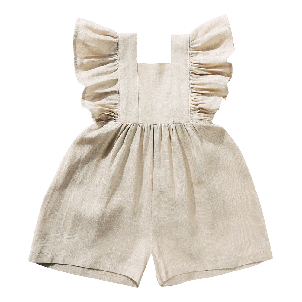 Letnie ubranka dla niemowląt u – Baby Summer Linen Sleeveless Jumpsuit recenzja i cena