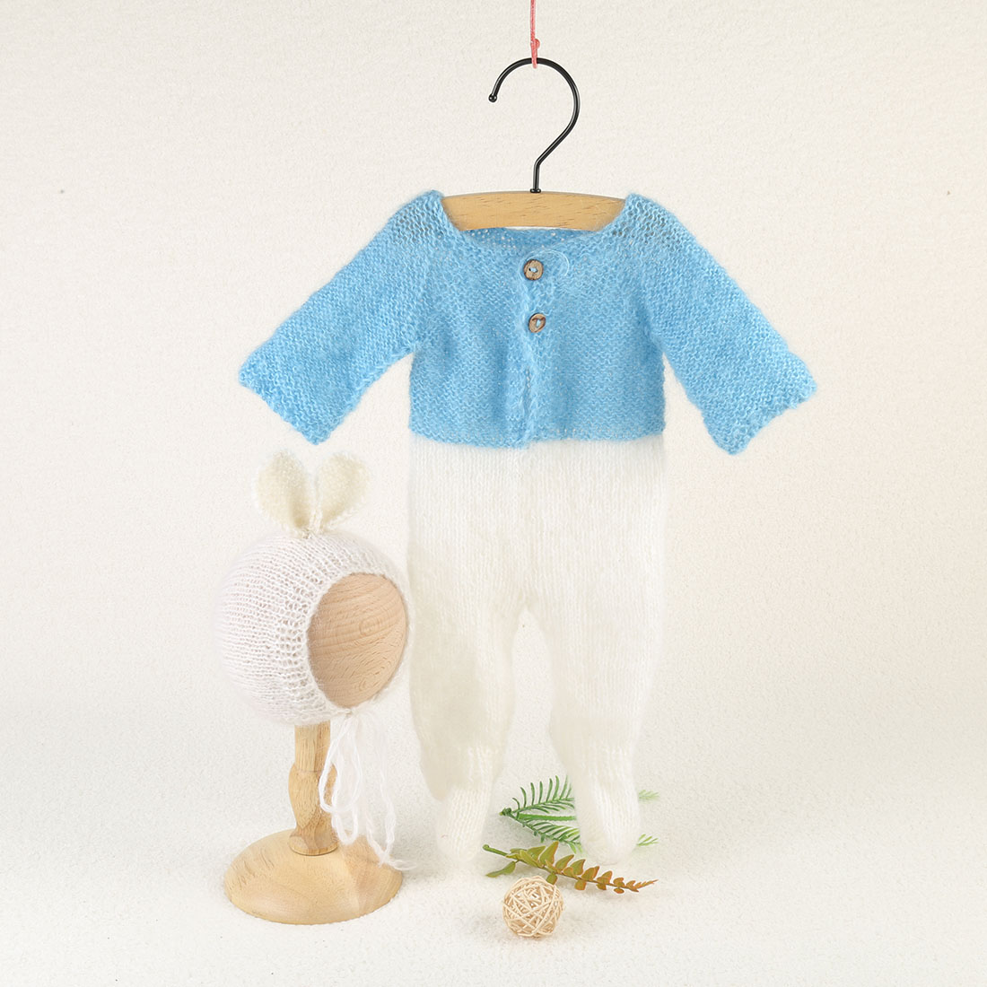 Vintage Dzianinowy Puszysty Ko – Infant Photography Props Outfit recenzja i cena