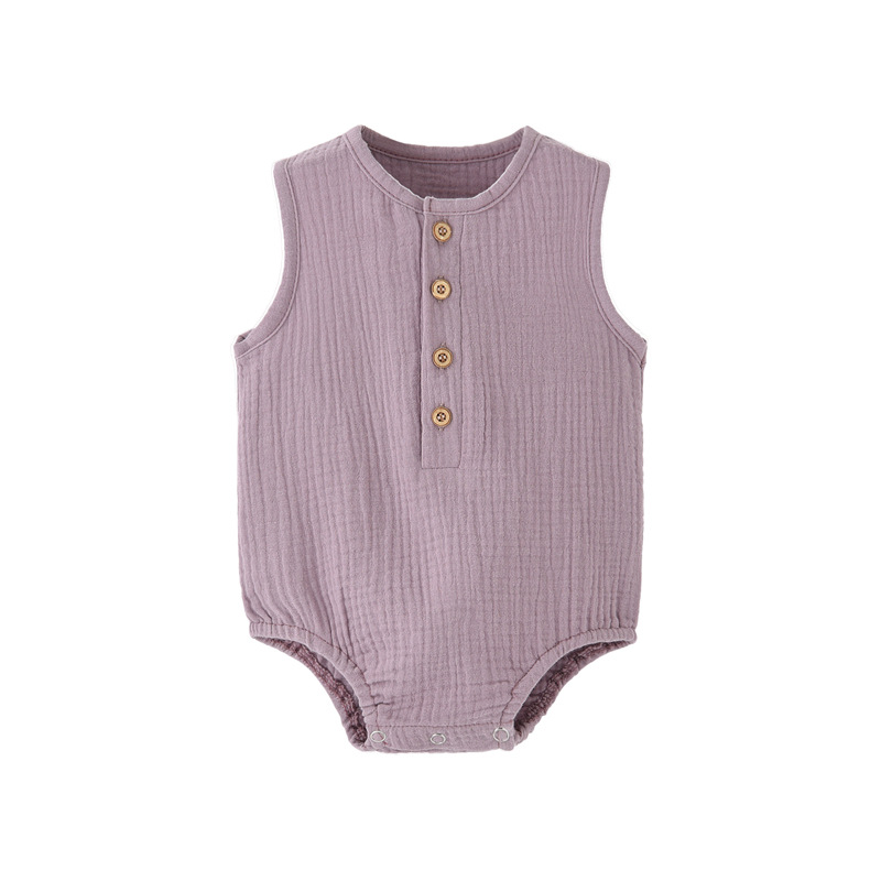 Letnie, gładkie body dla nowor – Baby Summer Linen Sleeveless Jumpsuit recenzja i cena
