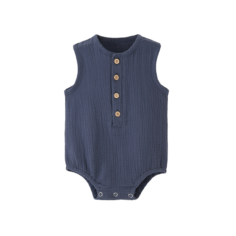 Letnie, gładkie body dla nowor – Baby Summer Linen Sleeveless Jumpsuit recenzja i cena